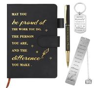 Candcamp Thank You Gifts Appreciation Gifts Birthday Presents Inspirational Motivational A5 Black Notebook Pen Bookmark Keyring Leaving Present for Men Women Colleagues Employee Nurse Teachers