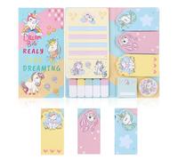 Candcamp Unicorn Sticky Notes Set, 440 Sheets 10 Styles, Fun Writing Memo Pads, Cartoon Animals Self-Stick Notes Pads, Adhesive Page Marker, Back to School Supplies Gifts for Student Teacher