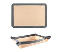 CANDeal 1 PC Silicone Fiber Baking Mat with Buckle, No Leak & Non Stick, Corners Snap Together to Form Leakproof Baking Tray, Oven Liner (16.5x11.6 inch(42x29.5cm))