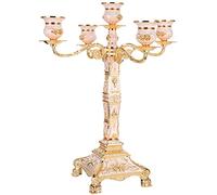 Candelabra Gold Luxury Embossed Rhinestone Candle Holder for Wedding Centerpiece Home Decor Alloy 1610g