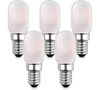 Candelabra LED Filament Bulb, E14 LED Refrigerator Bulb, 1W Vintage Tubular Night Light, 2700K Warm White, 10W Equivalent Non-Dimmable, 5 Pack