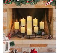 Candeldo Candelabra Black Candle Holder: Metal Pillar Candle Holders for Inside Fireplace Mantle Decor Floor Candelabras Candles Stand Table Centerpiece