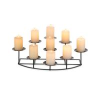 Candeldo Candelabra Fireplace Candle Holder: Black Metal Pillar Candle Holders for Inside Fireplace Mantle Decor Floor Candelabras Candles Stand Table Centerpiece Large