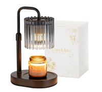 Candeldo Candle Warmer Lamp with Timer: Candle Warmer with 2 Bulbs Height Adjustable Dimmable Wax Melt House Warming Gifts New Home Bedroom Kitchen Modern Decor Gifts for Women