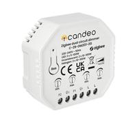 Candeo Zigbee - 2 Gang Dimmer Switch Module (Led 250W / Halg 250W - With Or Without Neutral)