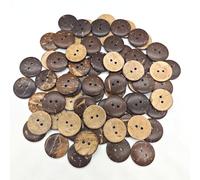 CANDEOLA 80-Pcs 3/4" Natural Coconut Shell Buttons | Bulk Brown Wooden Sewing Replacement Buttons for Sewing Crafts Clothes Decorations (20mm)