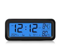 Candeon Car Dashboard Clock, 3 In 1 Digital Car Clock/Thermometer/Hygrometer, Solar Dashboard Digital Clock Temperature Humidity Monitor With Automatic Backlight At Night