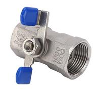 Candeon DN20 3/4" Stainless Steel Ball Valve, Full Bore, Wing Nut Handle, 1000 WOG, 1.6MPa, 1000 psi, 1 Port, NPT Outlet