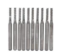 Candeon End Mills CNC Router Bits - 10pcs 2mm Cemented Carbide End Mill Engraving Bits Kit Straight Shank Milling Cutter Tool Carving Drill SMT/CNC/P-C-B Cutter