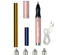 Candeon Hot Heated Foil Pen, Foil Quill Pen Starter Kits with 4 Size Metal Tips and 2 Foil Rolls, USB Rechargeable Heat Foil Pen Hot Foiling Pen for Card Making Scrapbooking