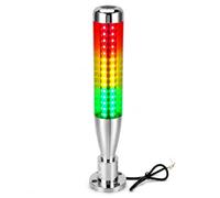 Candeon LED Tower Stack Lights, DC 24V Warning Lights Signal Light Column Tower Lamp Andon Lights Flashing Light Industrial Machine Light with Buzzer and Rotatable Base