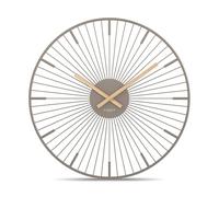 Cander Berlin Belinda Wall Clock Silent 33 cm Metal Wooden Hands without Ticking Noises Modern Warm Grey Living Room Kitchen Vintage