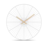 Cander Berlin BRELLA XXL Wall Clock Silent 50 cm Metal Wooden Hands without Ticking Noises Large Modern White Living Room Kitchen Vintage