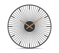 Cander Berlin BROR Wall Clock Silent 33 cm Metal Wooden Hands without Ticking Noises Modern Black Living Room Kitchen Vintage