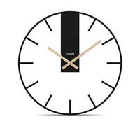 Cander Berlin Juna XXL Vintage Wall Clock Silent 40 cm MDF Wooden Hands without Ticking Noise Large Modern Black Living Room Kitchen