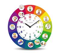 Cander Berlin MNU 11930 R Children's Silent Wall Clock 30 cm with Silent Magnetic Photos for Children's Room with Day Run, Analogue Display No Noise