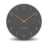 Cander Berlin MNU 2630 A Wall Clock Silent No Ticking 30 cm Analog Living Room Kitchen Modern Vintage Grey Wooden Hands