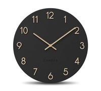 Cander Berlin MNU 2630 F Wall Clock Silent 30 cm without Ticking Noises Analogue Living Room Large Modern Vintage Black Wooden Hands