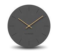 Cander Berlin MNU 2630 G Wall Clock MDF Silent without Ticking Noises 30 cm Analogue Living Room Modern Vintage Grey Anthracite Wooden Hands