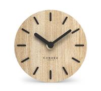 Cander Berlin MNU 2712 A Table Clock 12 cm Battery Operated Wood Veneer Oak without Ticking Noises Vintage Analogue Modern