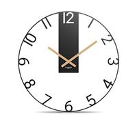 Cander Berlin SOLVIG XXL Wall Clock Silent 60 cm Metal Wooden Hands without Ticking Noises Large Modern Black Living Room Kitchen Vintage