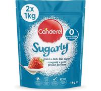 Canderel Sugarly 2 x 1kg Crunchy Sweetener - Zero Calories, Tastes Like Sugar, Diabetic & Vegetarian Friendly