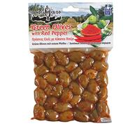 Candia Crop Greek Green Olives Marinated with Red Pepper, Pack of 5 x 200g (Total: 1 kg)