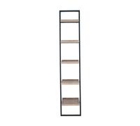 Candice 5 Shelf Ladder Unit - Natural Wood Veneer & Black Metal