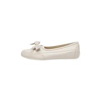 Candice Cooper Candy Bow Flats in Plongé Nappa Leather and Buffered Leather, Ice White, 9.5 UK