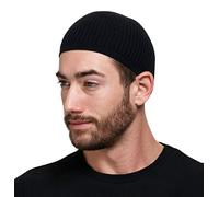 Candid Signature Apparel Cotton Skull Cap Beanie Kufi with Checkered-Knit Pattern in Solid Colors for Everyday Wear - Black - One Size