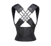 Candid Styles Adjustable Posture Corrector for Men & Women, 360° Full Wrap Back & Waist Support Brace with X-Type Shoulder Straps, Breathable Spine & Lower Back Support (Black, L)