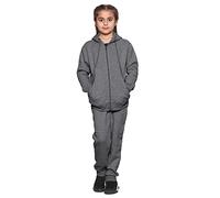 Candid Styles Boys Girls Kids Tracksuits Hoodie with Trousers School P.E Jogging Fleece Bottom Outerwear Outfit Set UK 5-14 years (Charcoal Zipper Suit, 11-12 Years)