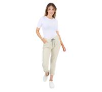 Candid Styles Italian Wet Look Ladies Faux Leather Magic Pants Drawstring Joggers Disco Super Stretchy Casual Womens Comfy Trousers (Beige, 8-14)