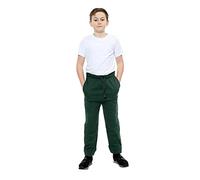 Candid Styles Kids Boys & Girls Plain PE School Fleece Joggers Tracksuit Pants Jogging Sports Gym Bottoms (Bottle Green, 13 Years)