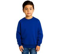 Candid Styles® Kids Boys Sweatshirt Back To School Uniform Fleece Plain Jumper Round Neck Pullover Tops (Royal Blue,9-10 Years)