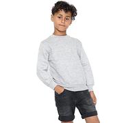 Candid Styles® Kids Boys Sweatshirt Back To School Uniform Fleece Plain Jumper Round Neck Pullover Tops (Grey,5-6 Years)
