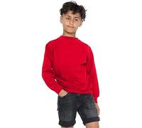 Candid Styles® Kids Boys Sweatshirt Back To School Uniform Fleece Plain Jumper Round Neck Pullover Tops (Red,7-8 Years)