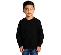 Candid Styles® Kids Boys Sweatshirt Back To School Uniform Fleece Plain Jumper Round Neck Pullover Tops (Black,11-12 Years)