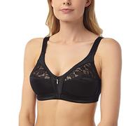 Candid Styles® Ladies Non Wired Firm Control Soft Cup Satin Lace Brassieres - Womens Non-Wired Extra Supportive Non Padded Underwear Bra(Black,42D)