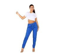 Candid Styles Ladies Stretch Magic Italian Trousers Womens Crushed Casual Leggings Look Joggers Pants One Size UK 8-22 (Royal Blue, 16-22)
