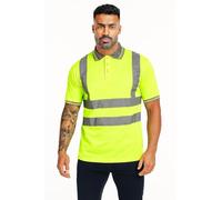 Candid Styles® Men Hi Vis Short Sleeve Polo Shirt, High Visibility Hi Viz Reflective Tape Safety Security Workwear T-Shirt Tops Plus Size S-3XL