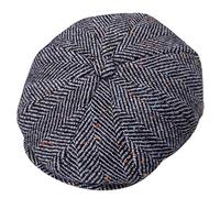 Candid Styles® Men Women's Classic Wool Blend Herringbone Newsboy Cap, Vintage Baker Boy Hat Unisex Peaky Style All-Season Wear Hats (Tweed Grey-HT2972, S)
