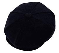 Candid Styles® Men Women's Classic Wool Blend Herringbone Newsboy Cap, Vintage Baker Boy Hat Unisex Peaky Style All-Season Wear Hats (Black-HT384157, S)
