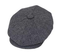 Candid Styles® Men Women's Classic Wool Blend Herringbone Newsboy Cap, Vintage Baker Boy Hat Unisex Peaky Style All-Season Wear Hats (Grey-HT411907, L)