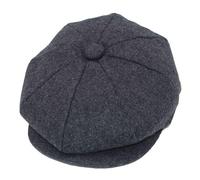 Candid Styles® Men Women's Classic Wool Blend Herringbone Newsboy Cap, Vintage Baker Boy Hat Unisex Peaky Style All-Season Wear Hats (Dark Grey-G105-HT388365, S)