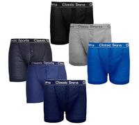 Candid Styles Mens Classis Boxers With Elastic Waistband, Comfortable, Slim Fit Sports Underwear Men, Button Fly Boxer Shorts Everyday Wear Trunks Assorted Colours (Contrast Band, 12 Pack, L)