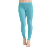 Candid Styles® Microfiber Mid Waist Girls Legging Sports Fitness Gym & Workout Yoga Pants Girl's Footless Leggings (9-10 Years, Turquoise)