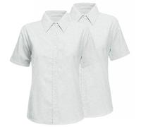 Candid Styles® Pack of 2 Girls Short Sleeve White School Blouse, Kid Twin Pack Button-Down Chest Pocket Primary & Secondary School Shirt Chest 46"