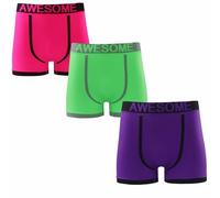 Candid Styles Pack of 3 Mens Boxer Funny Emoji Underwear - Elasticated Boxer Shorts Stretchable Waist Band Trunks Briefs Novelty Rude Boxers For Men (Awesome, L)