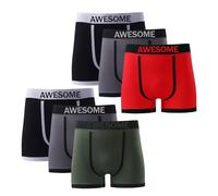 Candid Styles® PACK OF 6 Men’s Awesome Seamless Novelty Underpants Soft Fit Elastic Waist Boxer Shorts - Adults Underwear Stretchy Briefs Trunks (Awesome, S)